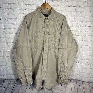 511 Tactical Shirt Men XXL  Brown Long Sleeve Button‎ Up Utility Work